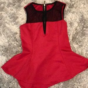Red hot black and red peplum size 2!